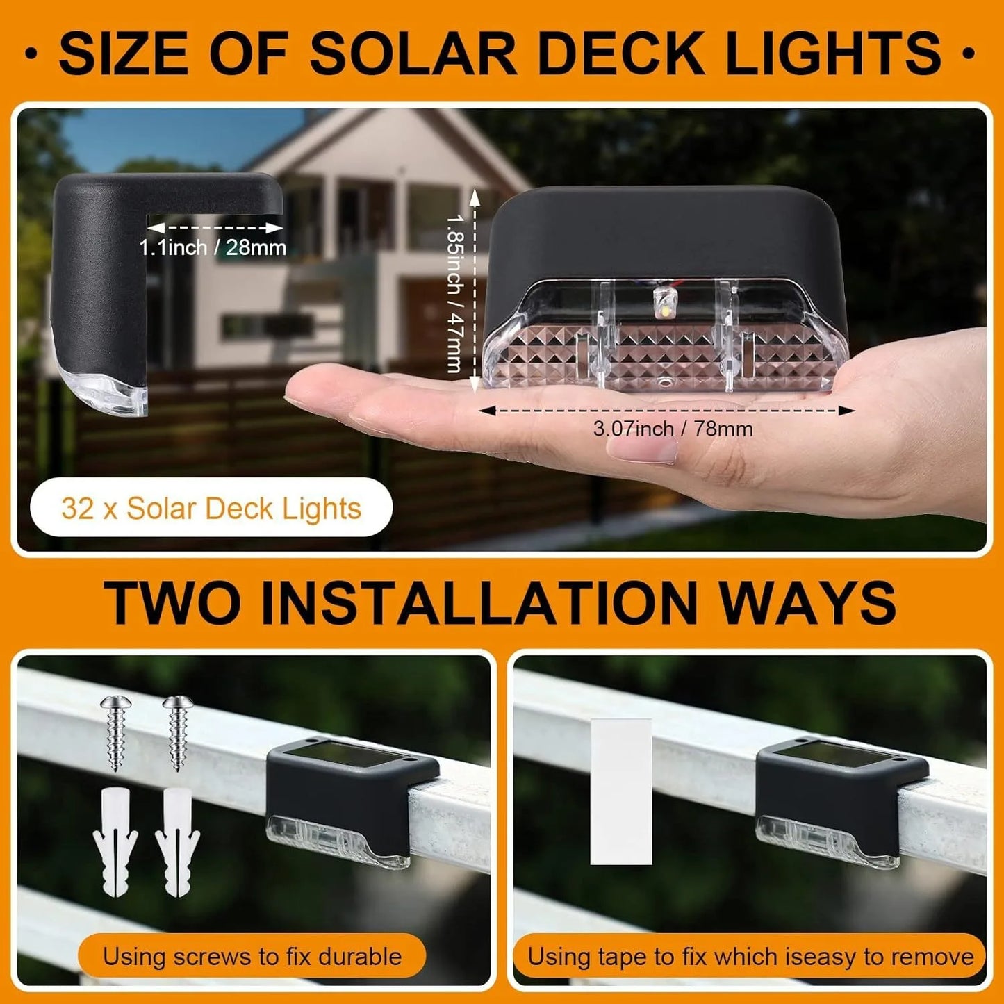 4-32 Pack LED Solar Step Lamp Path Stair Outdoor Garden Lights Waterproof Balcony Light Decoration for Patio Stair Fence Light 