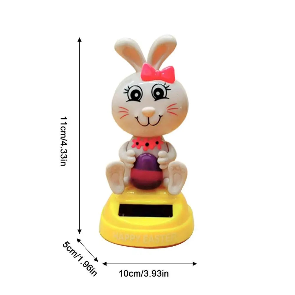 Solar Dancing toy Car Decoration Solar Energy Decoration Shaking Head Doll Cartoon rabbit Shape Decoration Home Ornaments