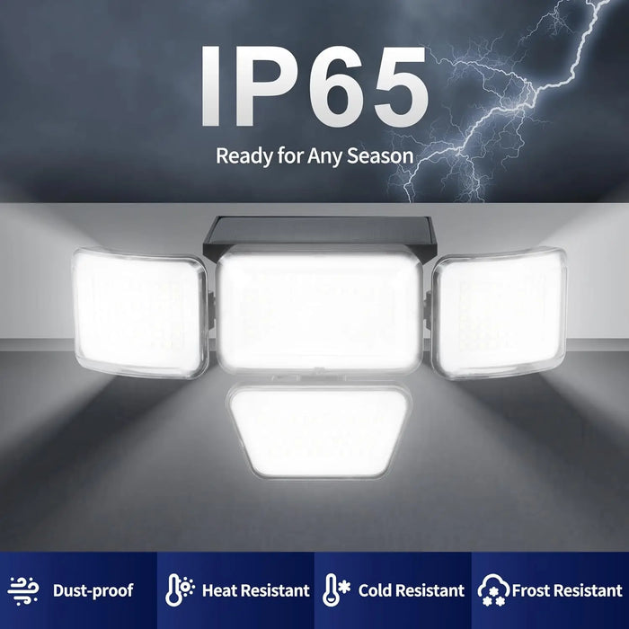 Solar Lights Outdoor 278LED Security Lights Motion Sensor with Remote Control 4 Heads Waterproof Solar Flood Wall Lights Garden