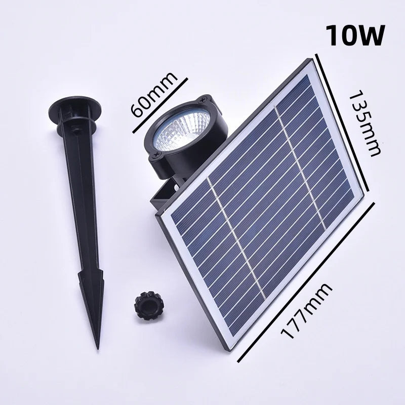 10W 15W Solar Lawn Lamp Outdoor landscape Spotlight IP65 Waterproof for Garden Backyard Pathway Driveway Patio Decor Spot Light