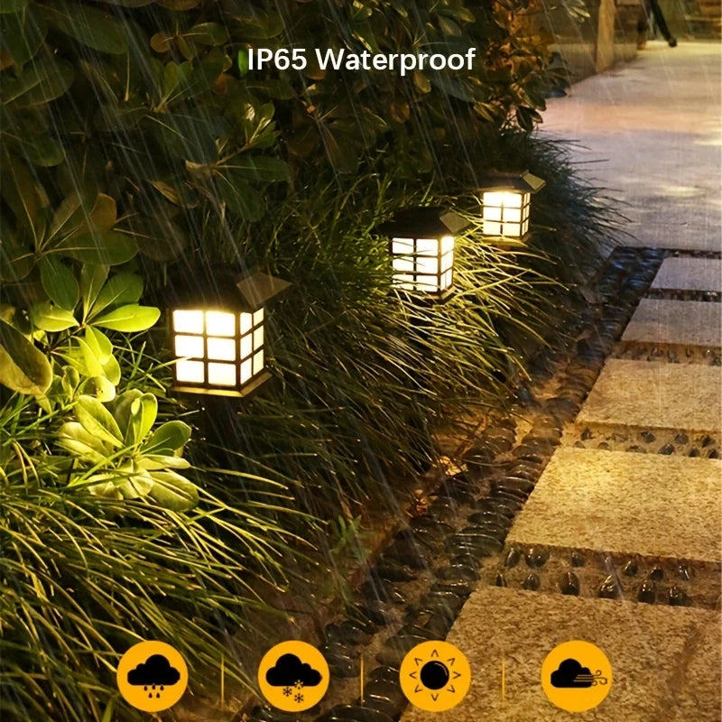 Solar Pathway Lawn Light Outdoor Decor Waterproof Porch Sunlight Solar Wall Lighting for Garden Yard Walkway Driveway Home Decor