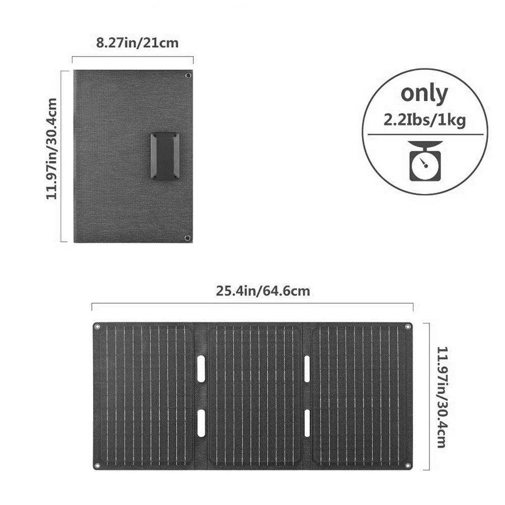 45W Foldable Solar Panel Portable Solar Panel Waterproof Outdoor Portable Folding Solar Panel Charger for Outdoor Camping Hiking