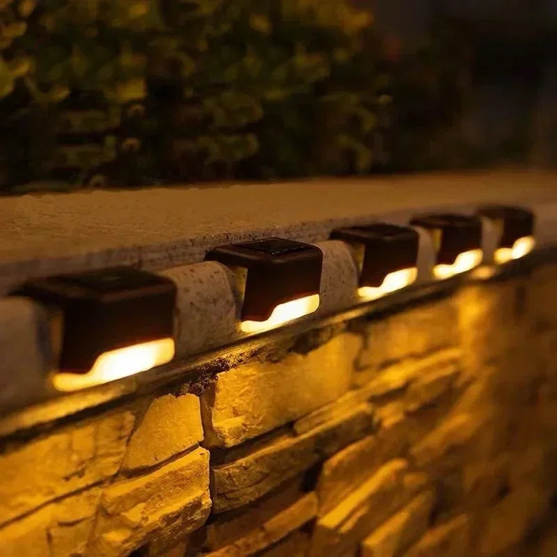 4PCS Solar LED Wall Light Step Railing Patio Stair Yard Garden Decoration Solar Deck Light Decor Outdoor Holiday Home Parterre