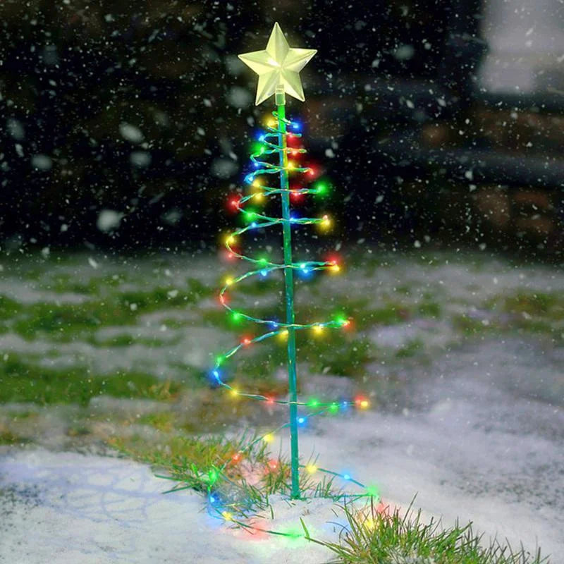 1 Pcs Outdoor Waterproof Solar Led Christmas Tree Decoration Solar Powered String Lights New Year Ornament Garden Decoration