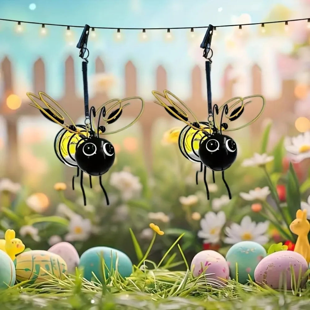 Solar Bees Lights Outdoor 2025 , Christmas, Yard, Patio, Porch (yellow-2pcs)