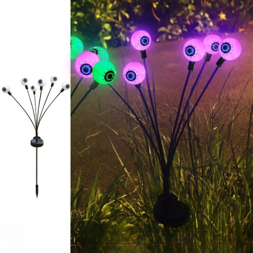Halloween LED Eyeball Lights Solar Garden Lawn Lights Outdoor Scary Decoration Lights Halloween Party Decorations Waterproof