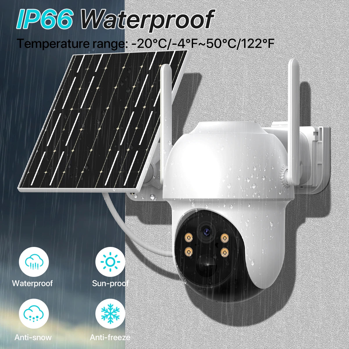 6x Zoom Solar PTZ Camera 4K 8MP HD Outdoor WiFi Wireless IP Camara Solar Panel Security Built in Battery PIR Human 4MP iCsee