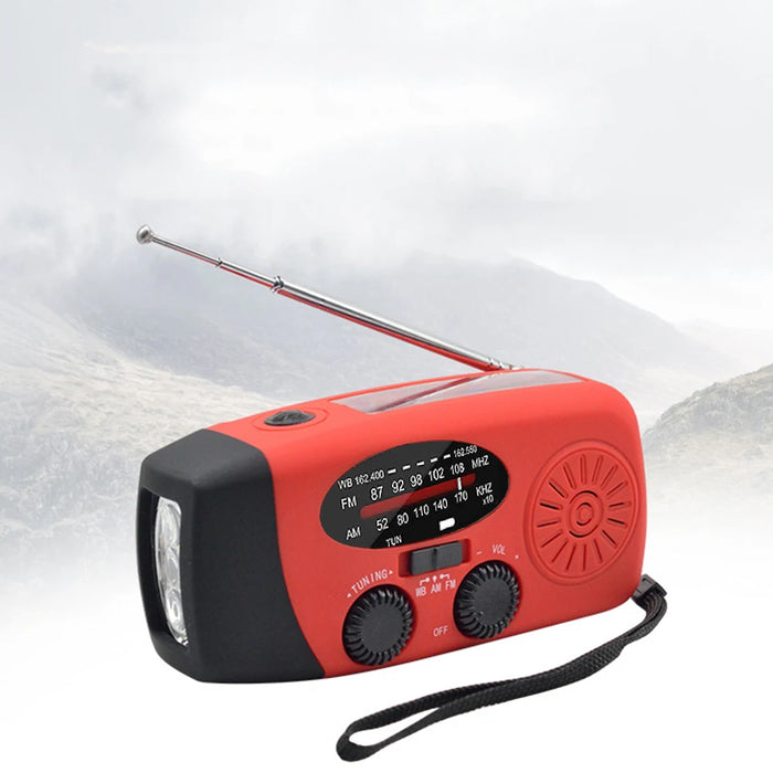 Hand Crank Solar Weather Radio 1200mAh AM/FM/NOAA Emergency Weather Radio Portable Power Bank with Solar Charging Battery 2024
