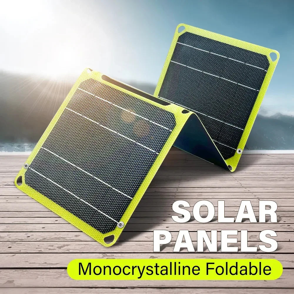 Outdoor 100W Portable Solar Panel 5V 9V 12V Foldable Solar Cell Phone Charger PD+USB For Camping Travel Fishing Power Station