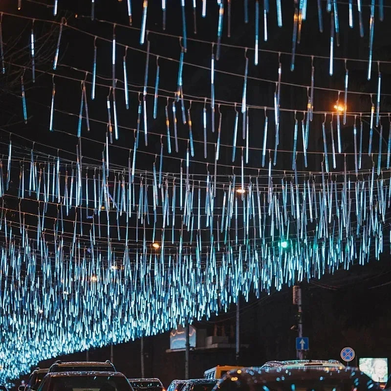 LED Meteor Shower String Light Christmas Wedding Party Solar Garland Lamp Summer Garden Decoration Festoon Solar Outdoor Lights