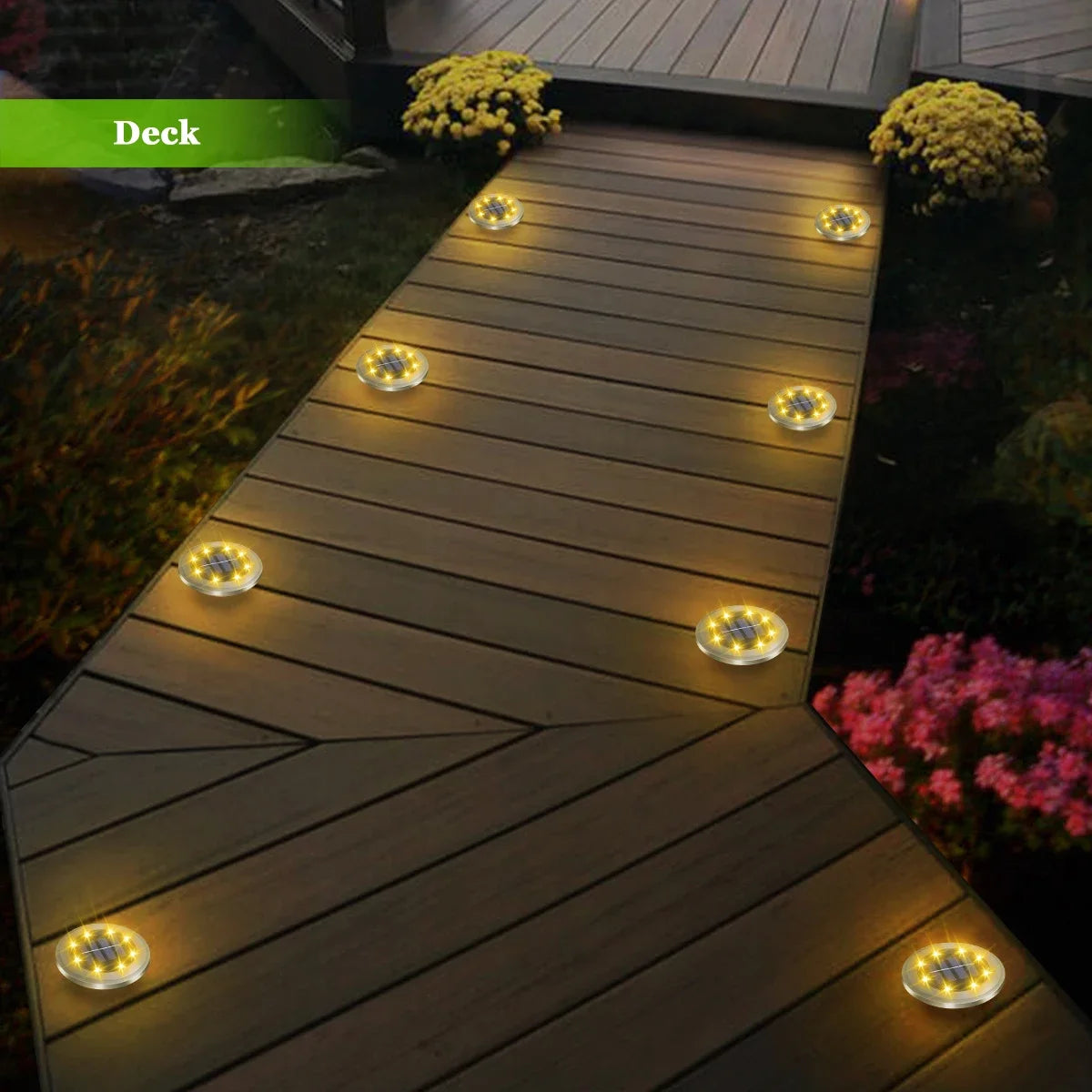 Solar Ground Lights LED Waterproof Solar Garden Lights Outdoor Bright in-Ground Lights Landscape Lighting for Patio Pathway Lawn