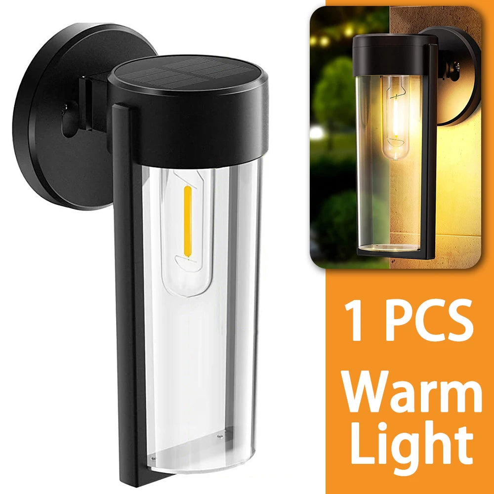 LED Solar Wall Mount Light Outdoor Solar Powered Auto On/Off Waterproof Garden Decoration Yard Post Porch Fence Lawn Lights