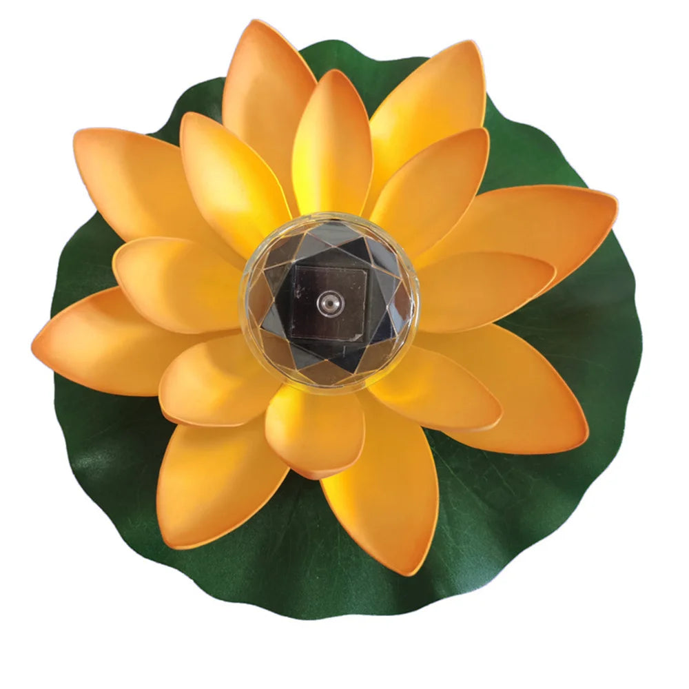 Artificial Floating Lotus Solar Powered Night Lights, Led Energy Saving Lamp, Garden Pool, Pond, Fountain Decor, Lantern Lights