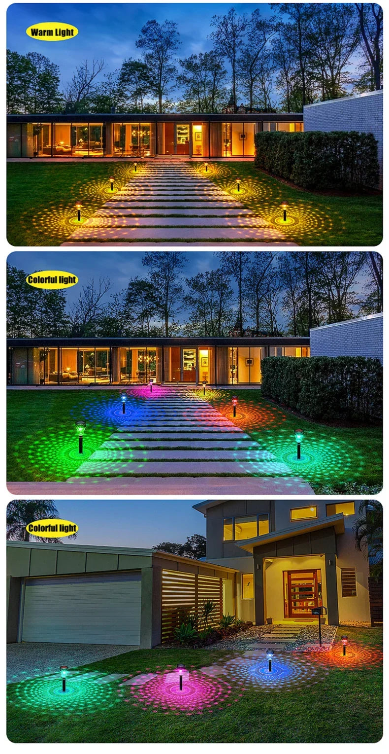 Solar Outdoor Lights New Garden Lamps Powered Waterproof Landscape Path for Yard Backyard Lawn Patio Decorative LED Lighting