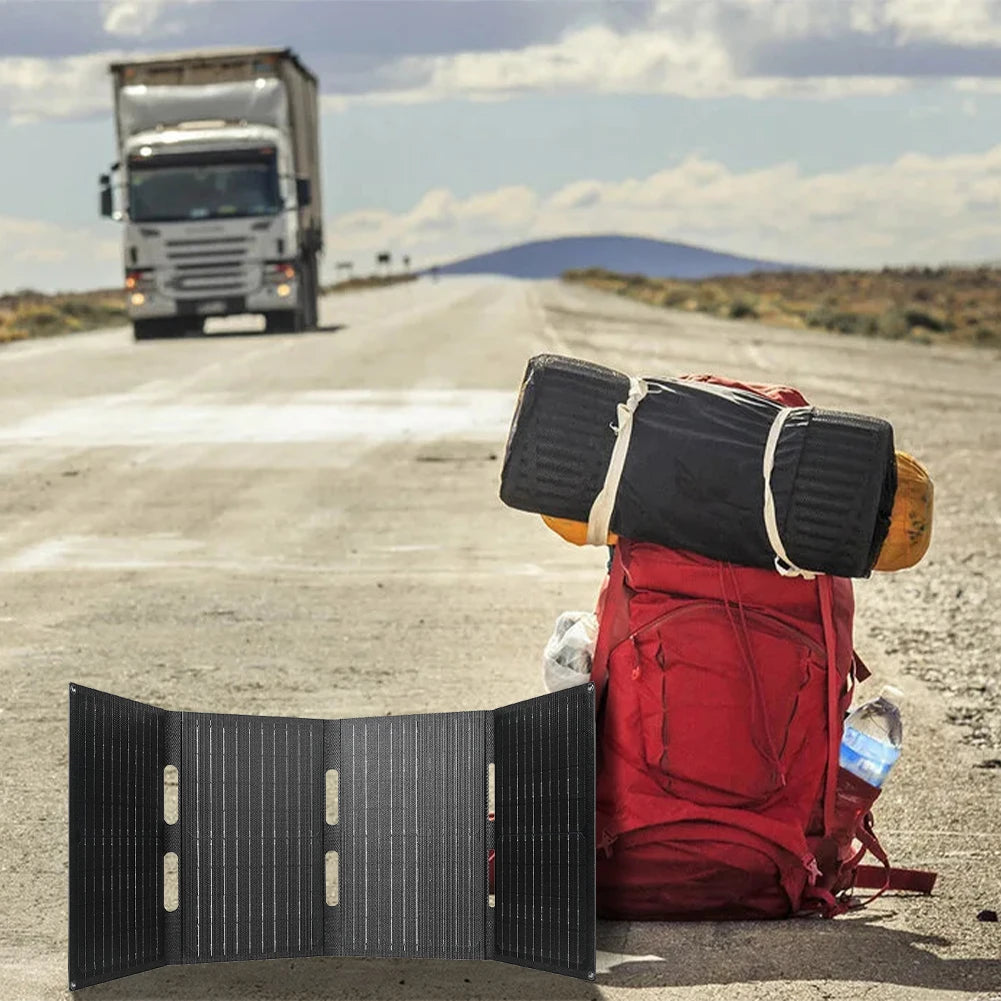 60W Folding Solar Panel with Type-c/USB/DC Ports Foldable Solar Charger IP65 Waterproof Portable Solar Panel Charger Solar Cell