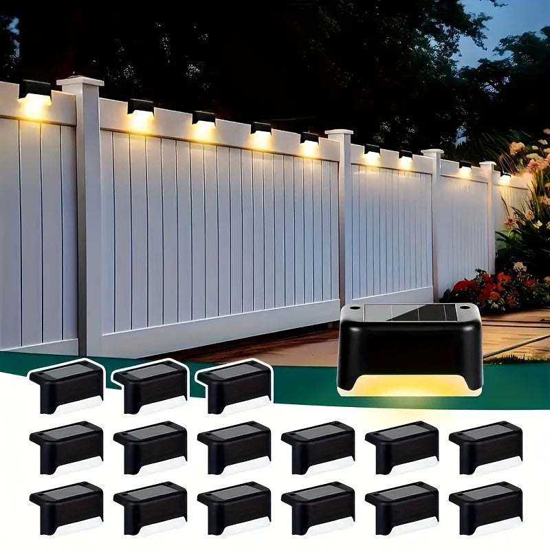 Solar Outdoor Step Light Outdoor LED Solar Light For Stairs Steps Fences Terraces Yards Railings Garden Backyards Outside Paths