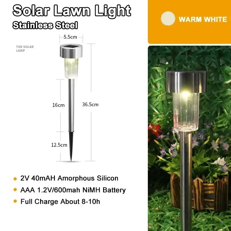 Solar Light Outdoors New Garden Lamps Powered Waterproof Landscape Path for Yard Backyard Lawn Patio Decorative LED Lighting