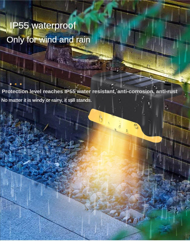 Solar Light Outdoor Stair Wall Step LED Street Garden Balcony Decoration Waterproof Stairs Fence Lamp