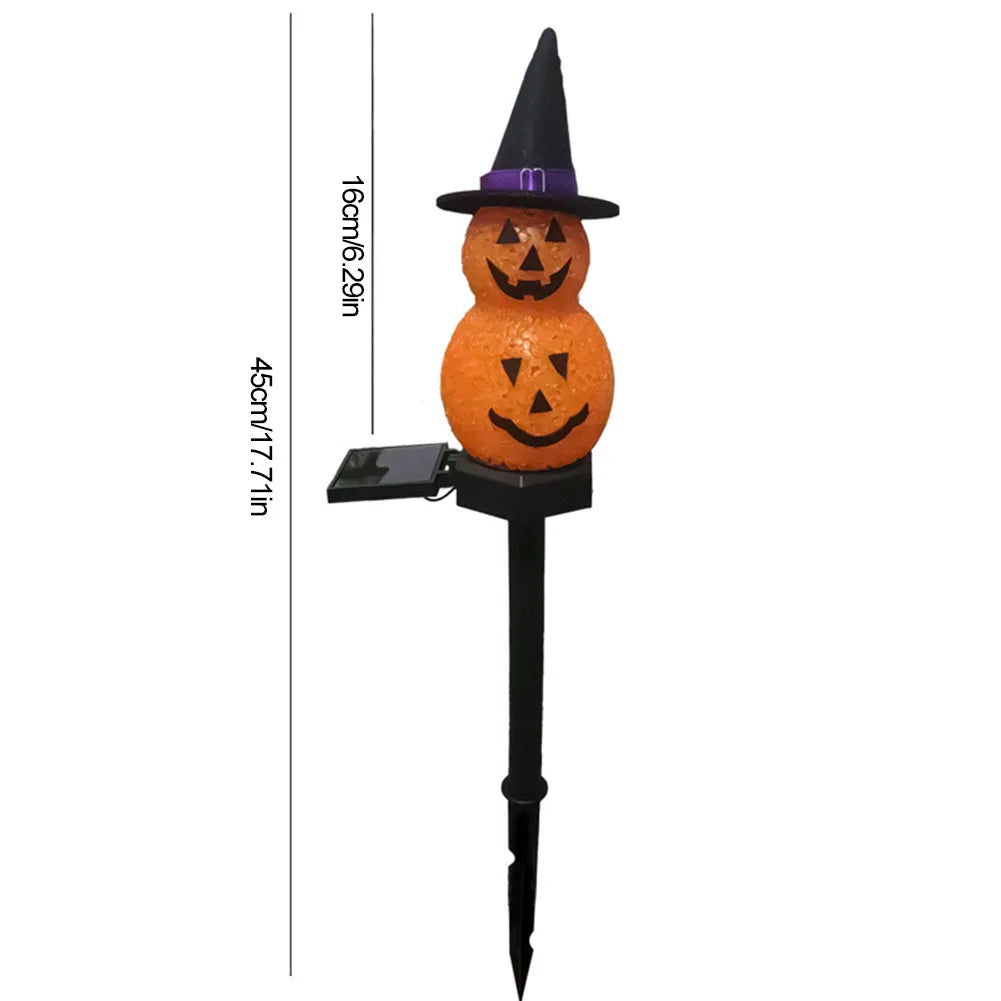 Outdoor Halloween Ghosts Pathway Light Waterproof Solar Pumpkin Stake Light for Christmas Halloween Party Decoration Night Light