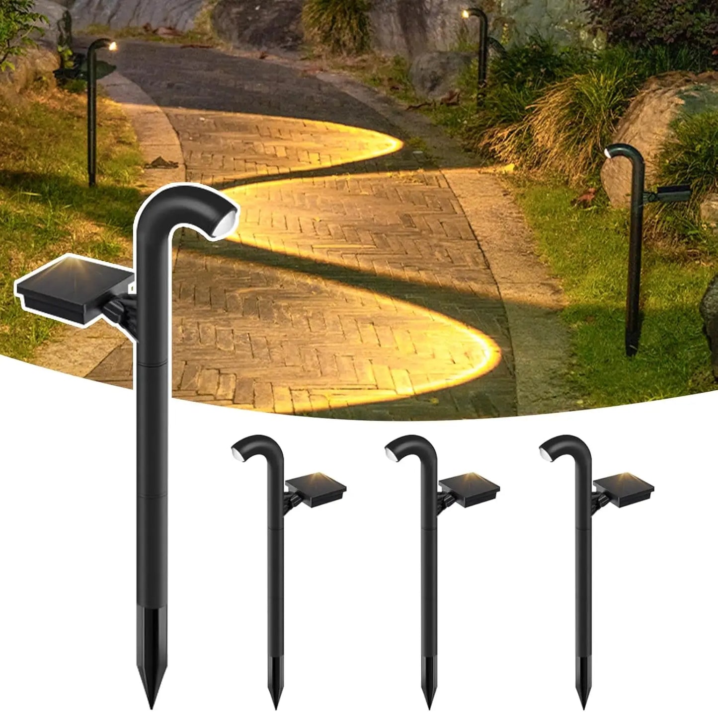 Solar Pathway Lights Outdoor Garden Lamp Waterproof 1 High Brightness LED Lens for Outside Path Yard Walkway Driveway Landscape
