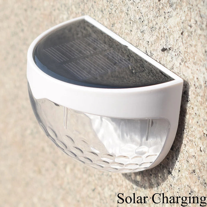 6PCS Solar Fence Lights Deck Lights Solar Wall Mount Outdoor Lamp White LED Lamp Lighting For Garden Home Patio Yard Camp Light