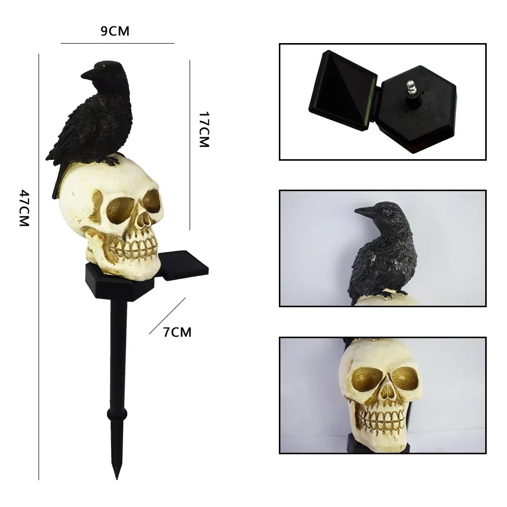 Halloween outdoor lights, waterproof solar Christmas tree pumpkin garden stake lights, Santa Claus crow skull panda decoration