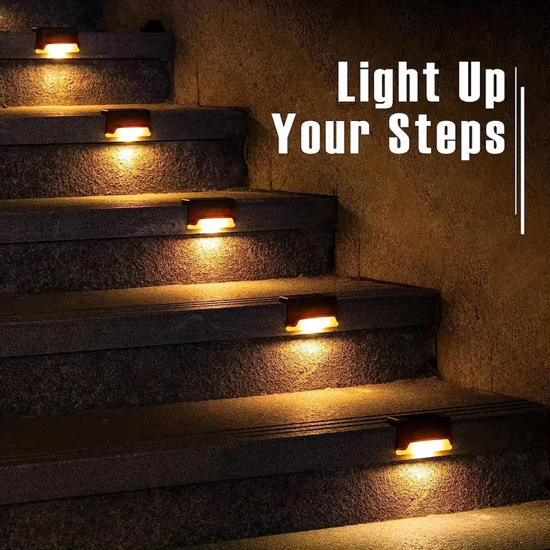 4-PCS Solar LED Ladder Lights Are Durable, Energy-Saving, Waterproof, And Very Suitable For Outdoor Steps, Fences, Etc