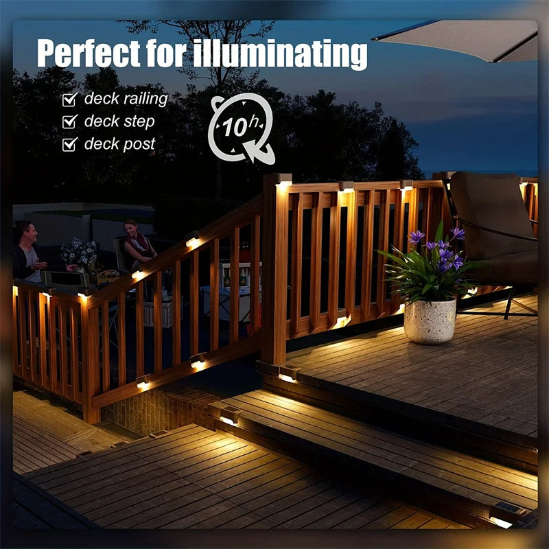 4/8/12pcs LED Solar Step Lamp Outdoor Garden Lights Solar Stair Light Waterproof Fence Lamp Decoration for Patio Path Deck Stair