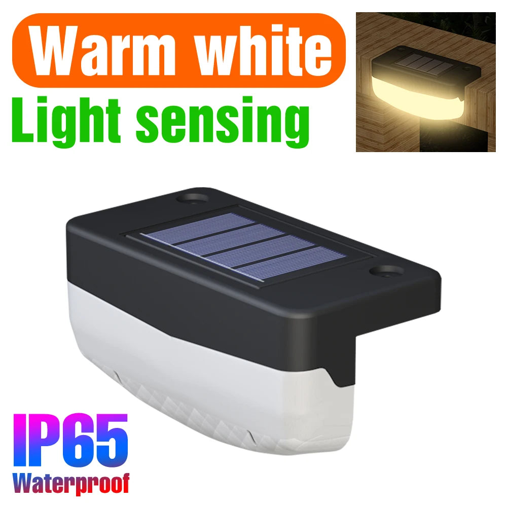 RGB LED Solar Deck Light Outdoor Waterproof Garden Step Lamp Patio Stairs Railing Courtyard Fence Decor Lighting Cold/Warm White