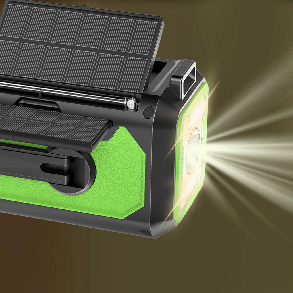 12000mAh Weather Radio AM/FM/NOAA Multifunction Radio Hand Crank Solar Portable Emergency Radio Reading Lamp for Outdoor Camping