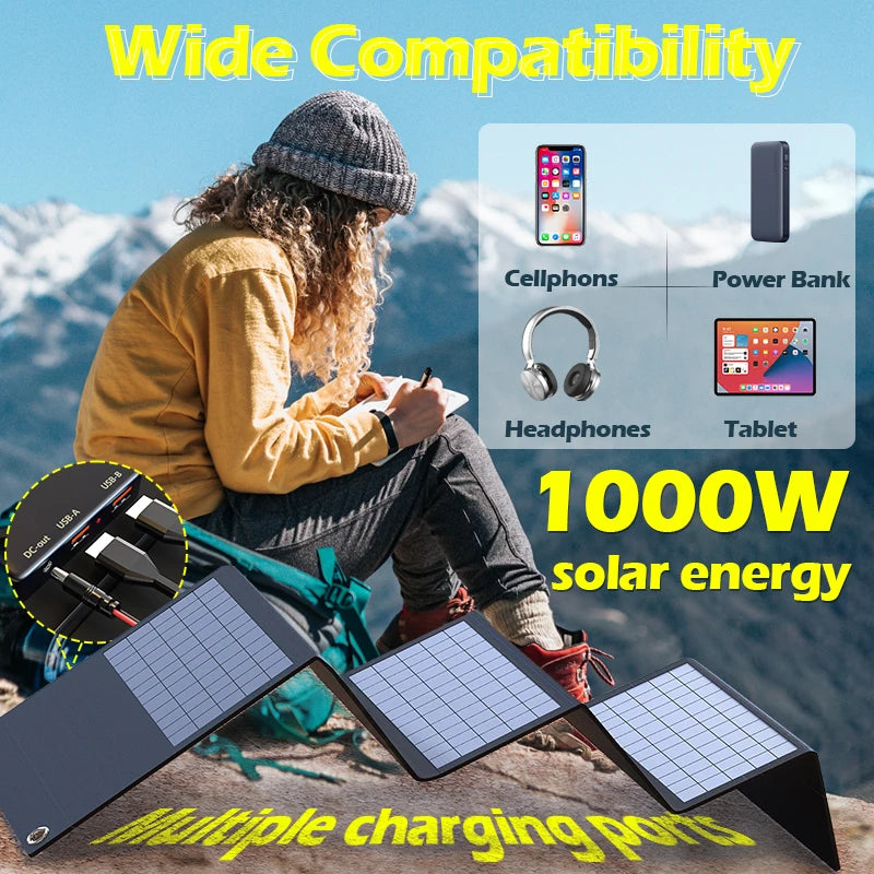 Ultra-Light Solar Panel Bag Budget 600W/1000W Solar Generator - Folding Panel with USB/DC, Perfect for Home & Outdoor Use