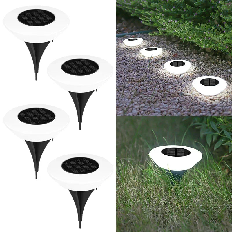 LED Solar Outdoor Lights Waterproof Atmosphere Ground Light Garden Decoration Fence Stake Lawn Lamp Porch Walkway Decor 1~8pcs