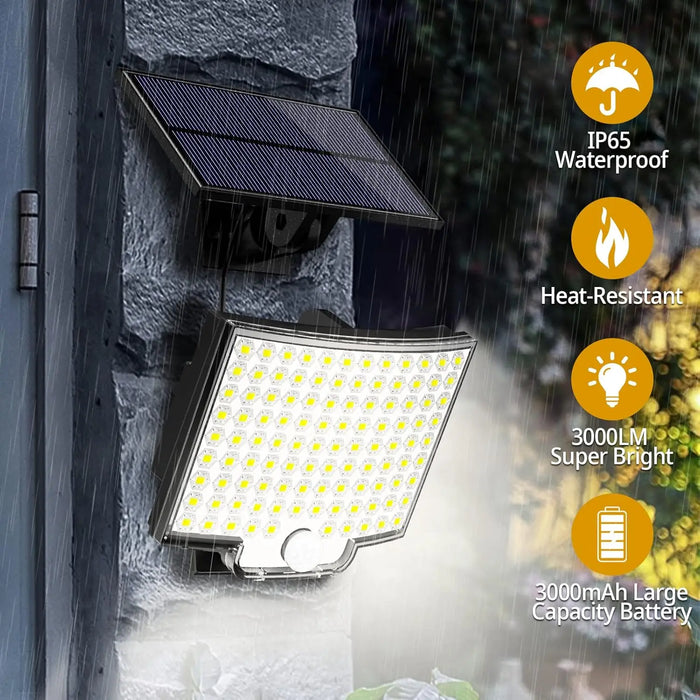 Solar Lights Outdoor 106 LEDS 3000LM Solar Powered Motion Sensor Flood Light With Remote Waterproof Led Solar Security Wall Lamp