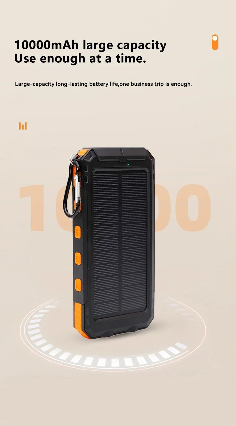Xiaomi Solar Power Bank 50000mAh Portable Charging Poverbank External Battery Charger Strong Light LDE Light for iphone Huawei