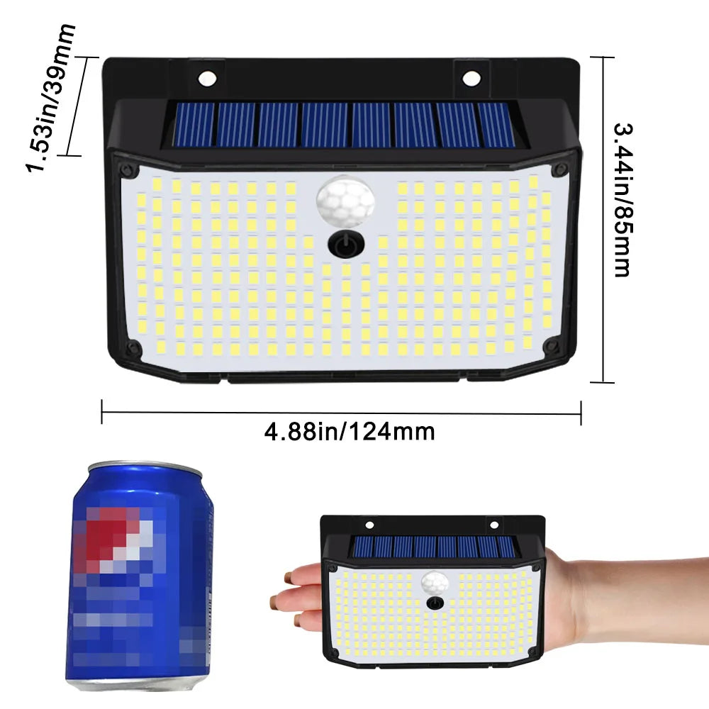 138 LED Solar Light Outdoor 4PCS Solar Wall Lamp Human Body Sensor 3 Mode Waterproof Garden Decor Street Lights Sunlight Powered
