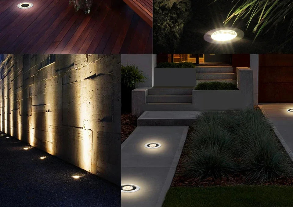 1/2pcs/4pcs/8pcs Outdoor Solar Lights Buried Garden Decor 8/20LED Lamp Sunlight Power Disk Light Underground Yard Lawn Spotlight