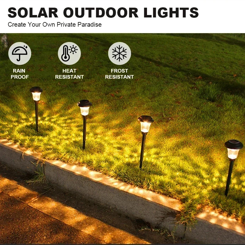 Solar Light Outdoors New Garden Lamps Powered Waterproof Landscape Path for Yard Backyard Lawn Patio Decorative LED Lighting