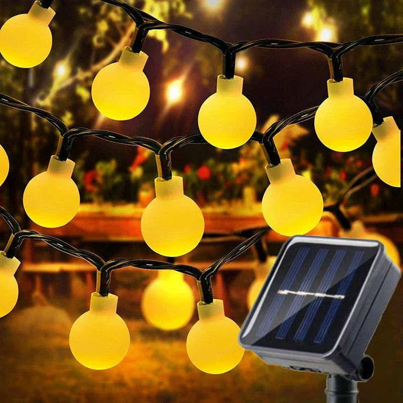 20/50/100LED Solar Outdoor String Lights Round Ball Solar Globe Lights for Garden Patio Holiday Party Christmas Decoration