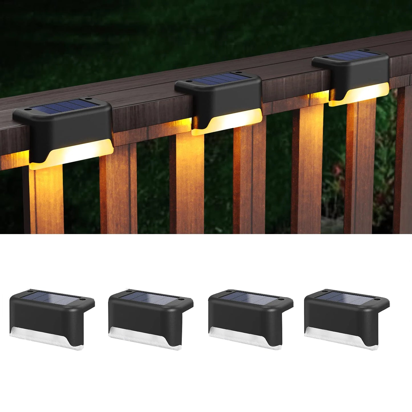 Solar Step Deck Fence Lights Outdoor Waterproof Led Path Light for Patio Stairs Garden Pathway Step Fences Outside Solar Lamp