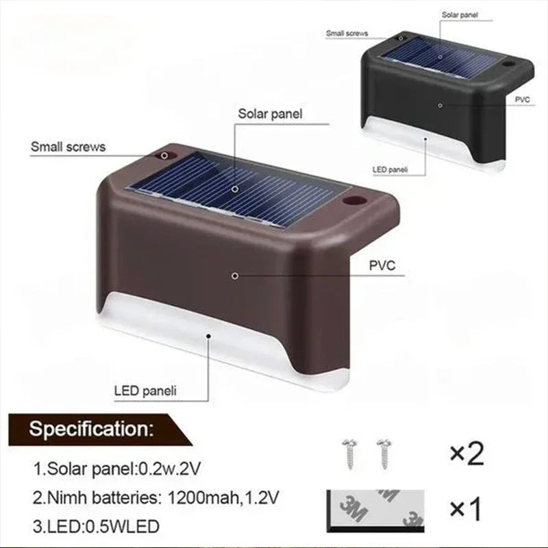 1/4/8/12Pcs Solar Deck Lights Outdoor Waterproof LED Fence Lights Step Garden Decorate Lamp for Patio Stairs Railing Pathway