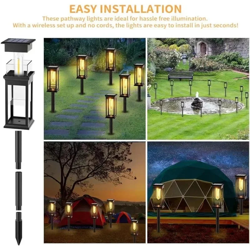 1/2/4/6 Pack Solar Pathway Lights Outdoor Waterproof Walkway Light Solar Powered Landscape Lights for Driveway Lawn Patio Yard