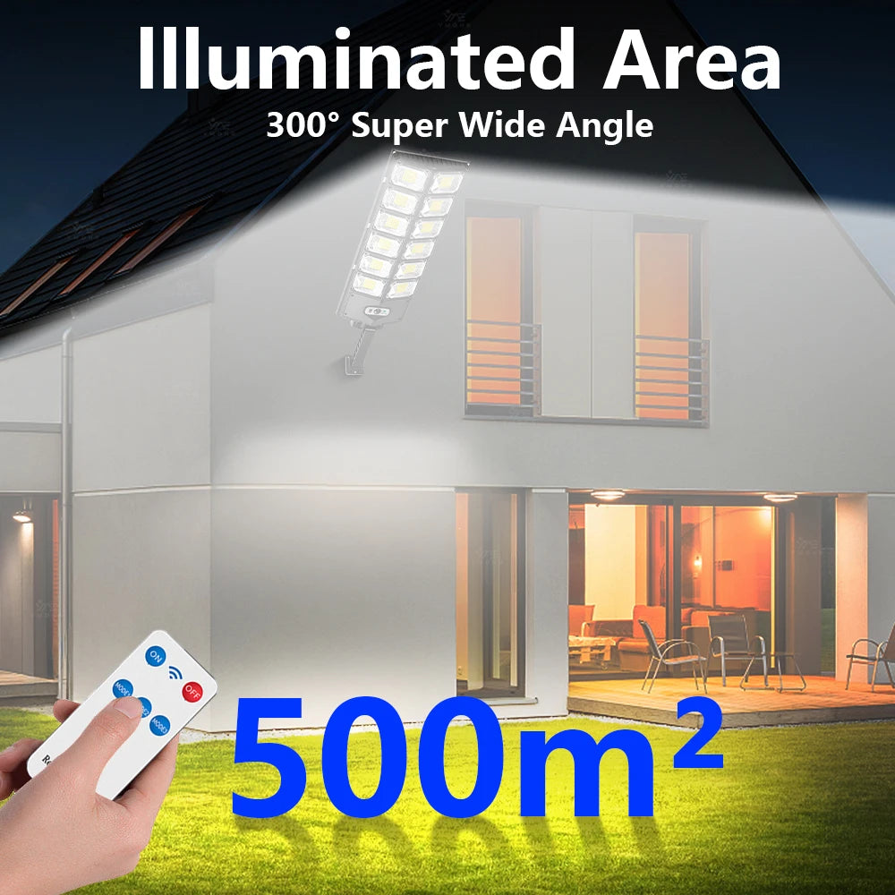 8800W Powerful Solar Street Light Motion Sensor Solar LED Light Outdoor Waterproof Wall Light Garden Decoration Balcony Lighting
