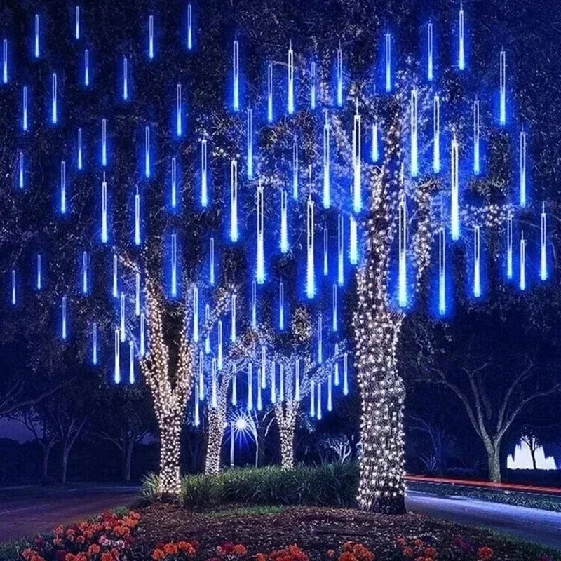 LED Meteor Shower String Light Christmas Wedding Party Solar Garland Lamp Summer Garden Decoration Festoon Solar Outdoor Lights