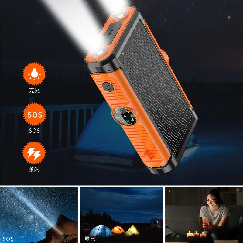 200000mAh Solar Power Bank 22.5W Magnetic Wireless Charging Camping Powerbank with Cables External Battery for IPhone Magsafe