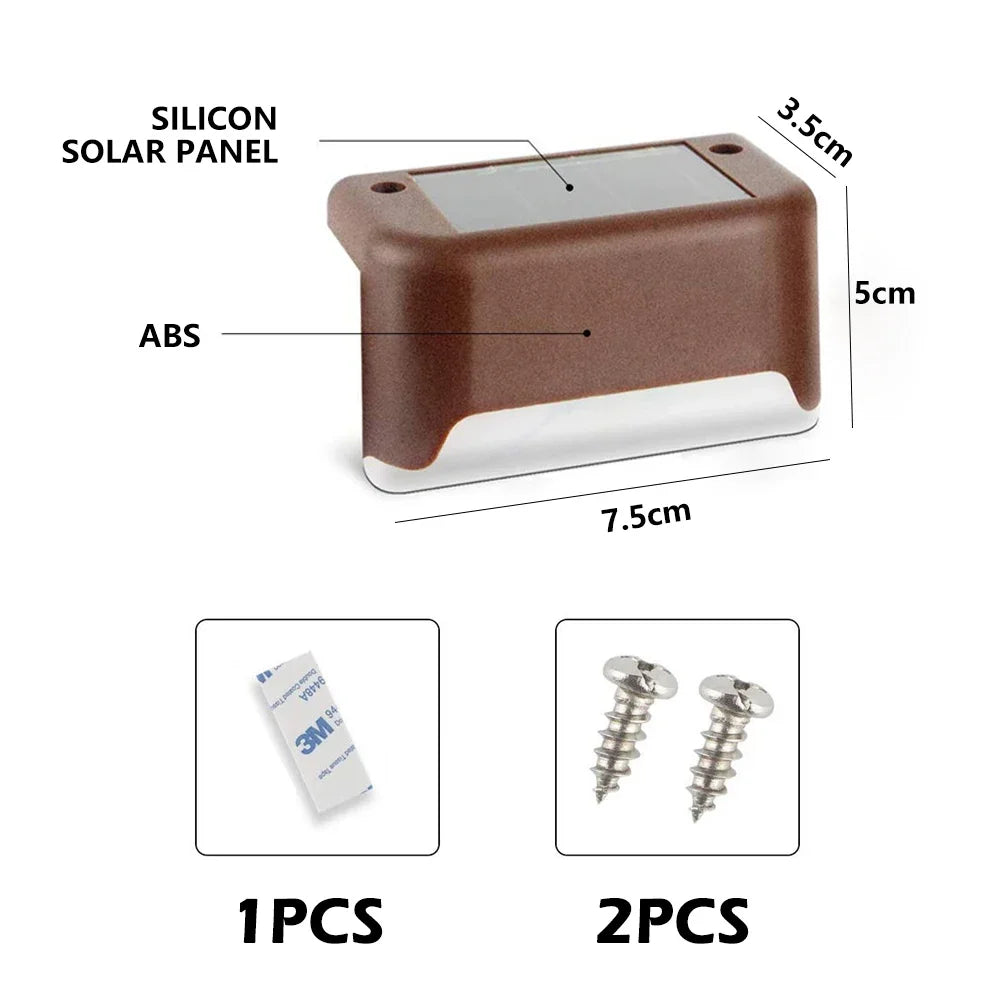 1~20PCS Solar Deck Light Outdoor IP65 Waterproof Solar Power Garden Lamps for Railing Stairs Step Fence Yard Patio Pathway