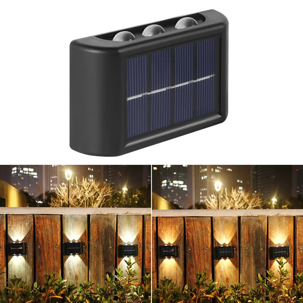 Solar Wall Light Outdoor Waterproof Solar Led Lights Up and Down Luminous Lamp for Garden Yard Street Landscape Balcony Decor