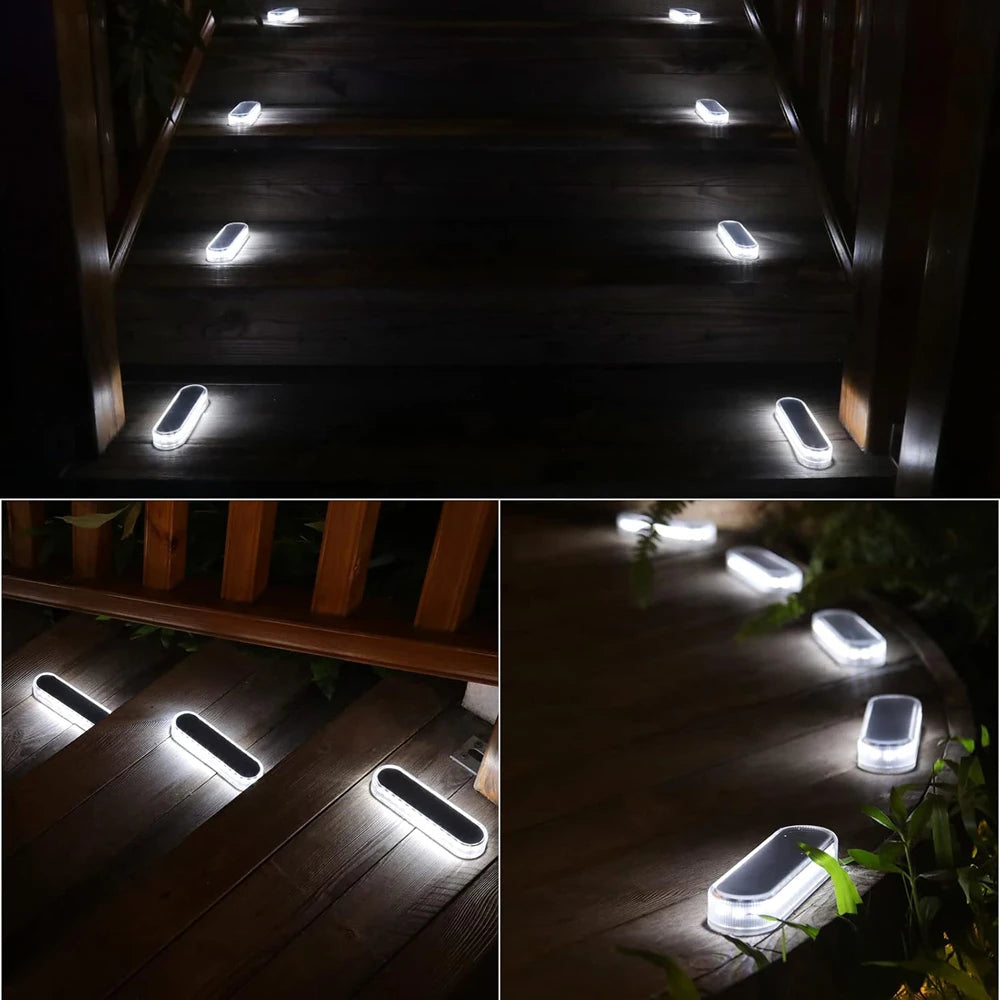 Solar Deck Lights IP68 Waterproof Outdoor Auto On/Off Lighting for Steps Docks Driveways Patios Fences - Solar Powered Lighting