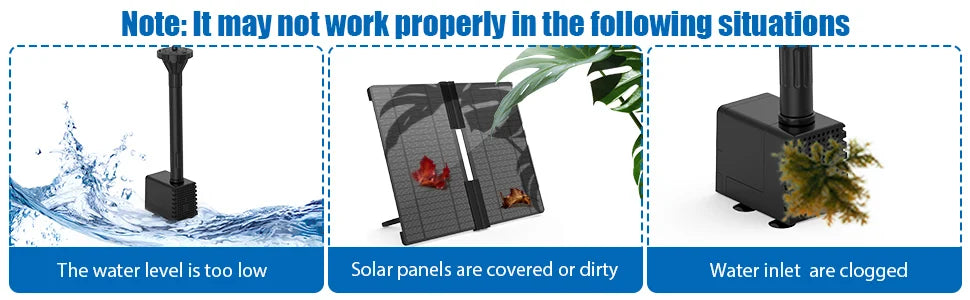 20W Solar Water Pump Foldable Silicone Panels for Garden, Bird Baths, Ponds,Fish Tanks Outdoor Water Feature System with Nozzles