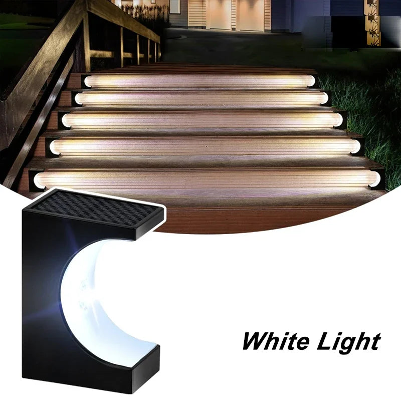 1/4PCS LED Step Lamp Solar Stair Light Outdoor IP65 Waterproof Solar Light for Garden Deck Path Balcony Decor Lighting