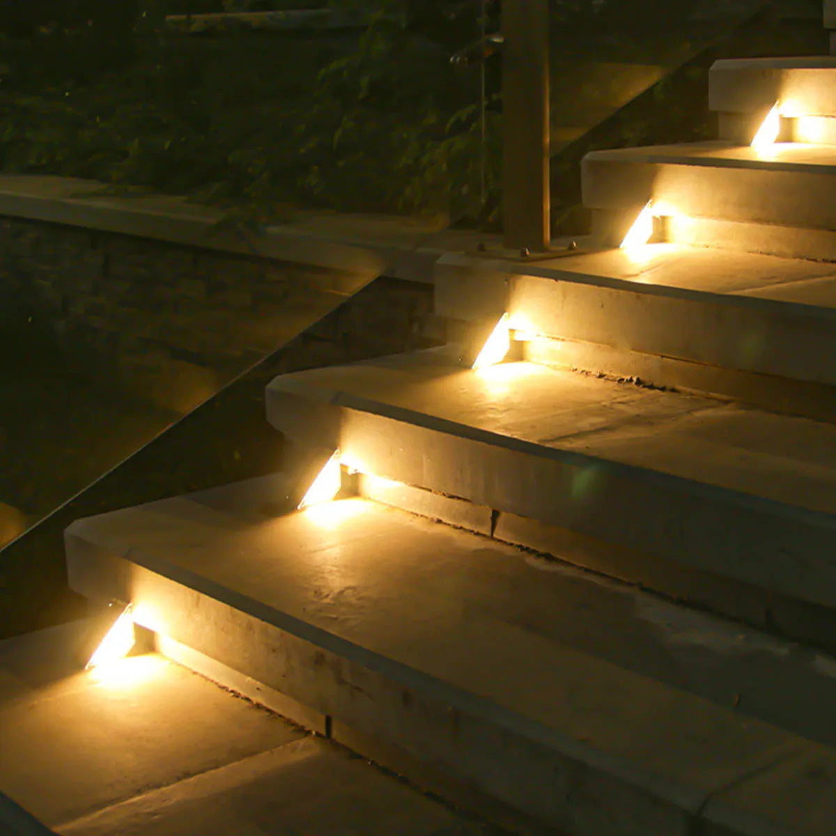1/2/4pcs LED Solar Stair Light 3000K Waterproof Outdoor Garden Passage Courtyard Terrace Guardrail Step Light Landscape Light